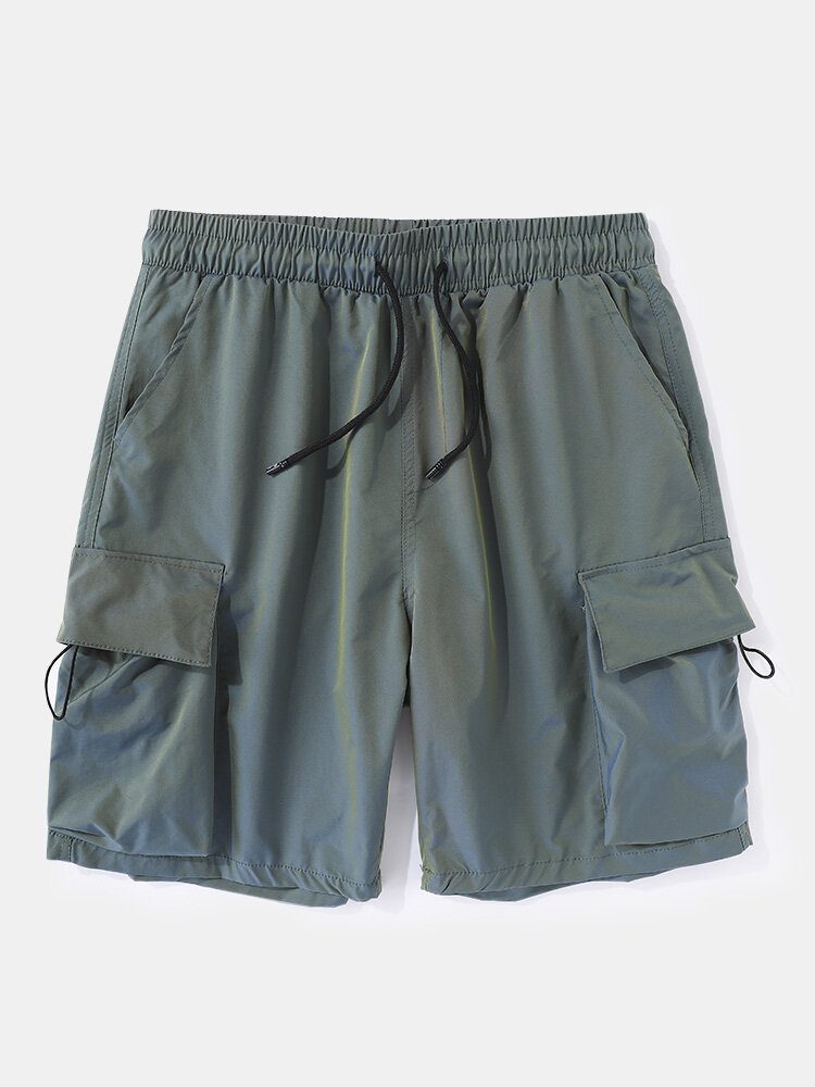 Casual Cargo-shorts Med Snøring For Menn Med Stor Lomme