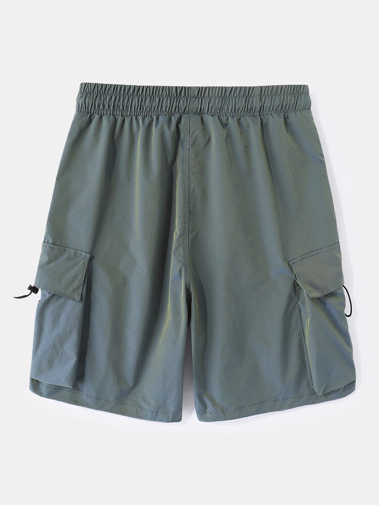 Casual Cargo-shorts Med Snøring For Menn Med Stor Lomme