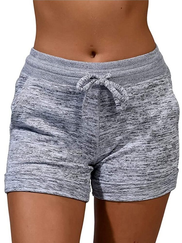 Dame Casual Sykkelbukser Med Elastisk Midje Sommersportshorts