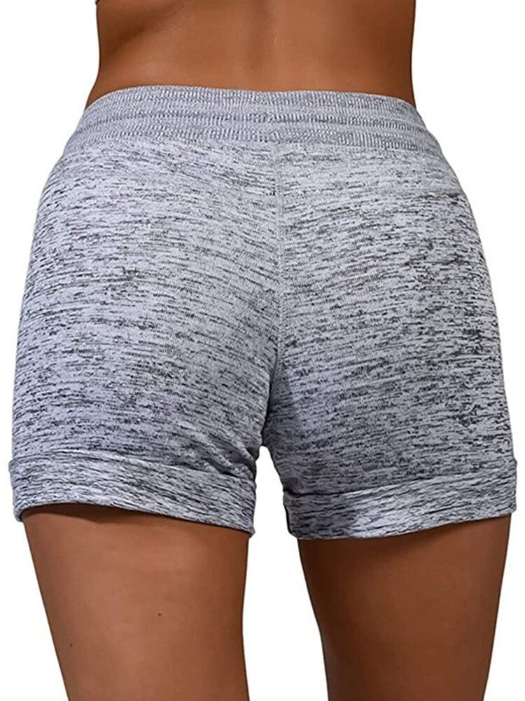 Dame Casual Sykkelbukser Med Elastisk Midje Sommersportshorts