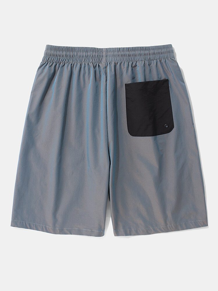 Herre Casual Elastisk Midje Color Block Lommer Cargo Shorts