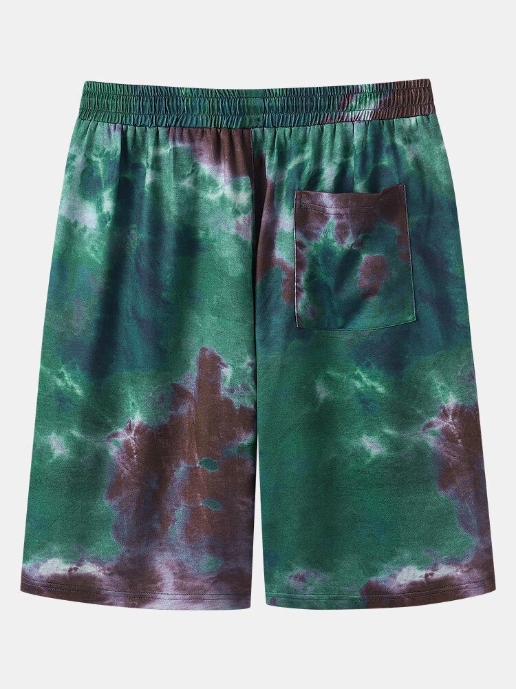 Herre Tie Dye Butterfly Print Elastisk Midje Shorts