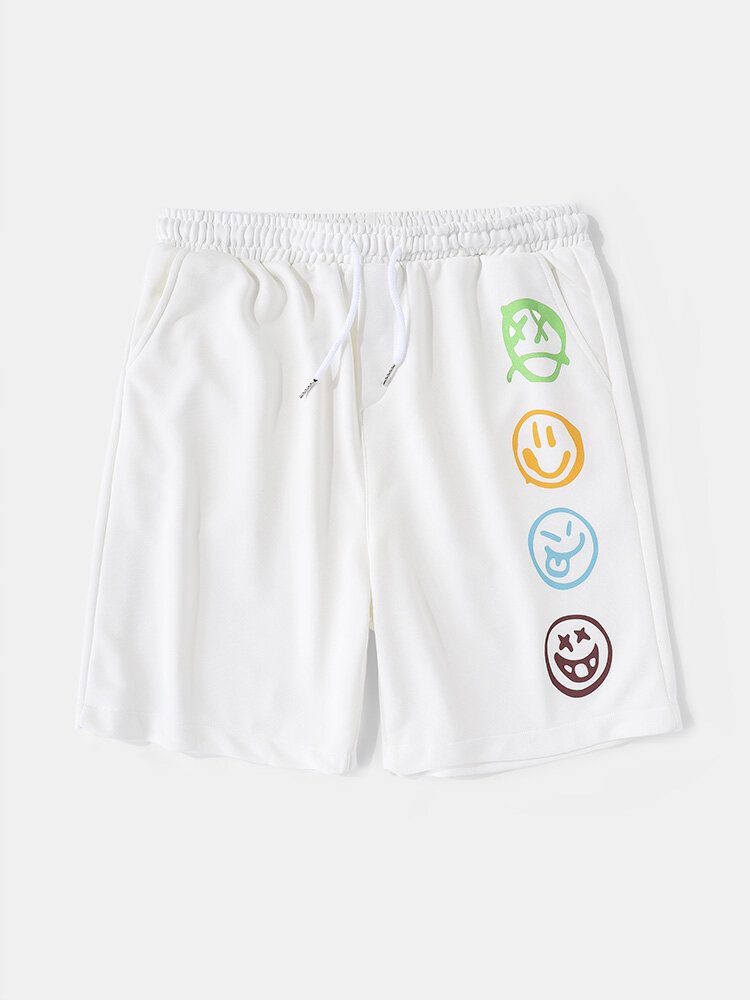 Menns Morsomme Smilmønster Elastisk Midje Uformelle Shorts