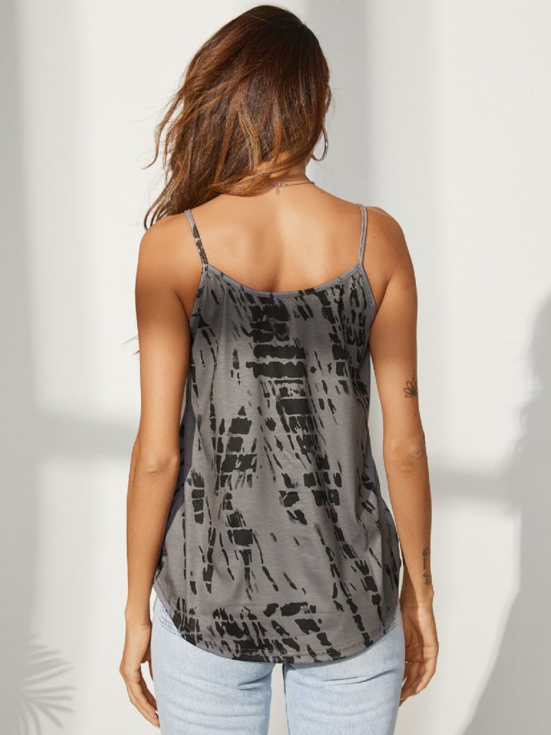 Casual Print Wrap Design V-hals Ermeløs Summer Sling Tank Top