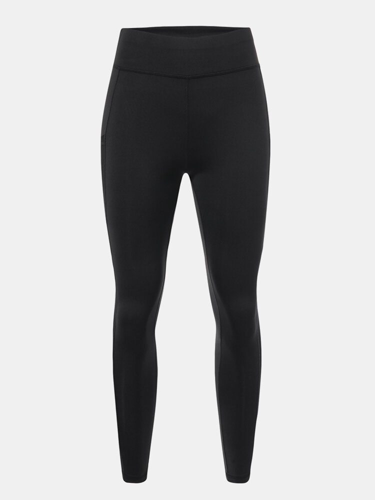 Dame Solid Color Mesh Patchwork Hip Lift Sport Yoga Leggings