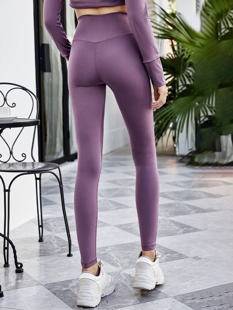 Kvinner Butt Lifter Elastisk Bredbånd Høy Midje Yoga Sports Leggings Bukser