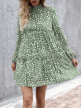 Kvinner Bohemian Retro Knelengde Polka Dots Uformelle Midi-kjoler