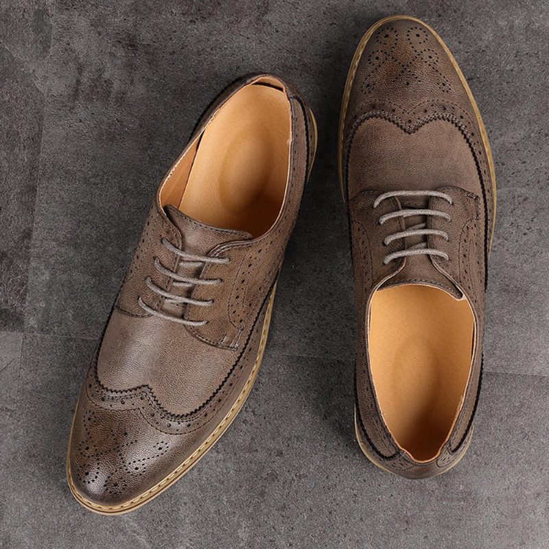 Brogue Carved Casual Soft Business Leather Oxfords