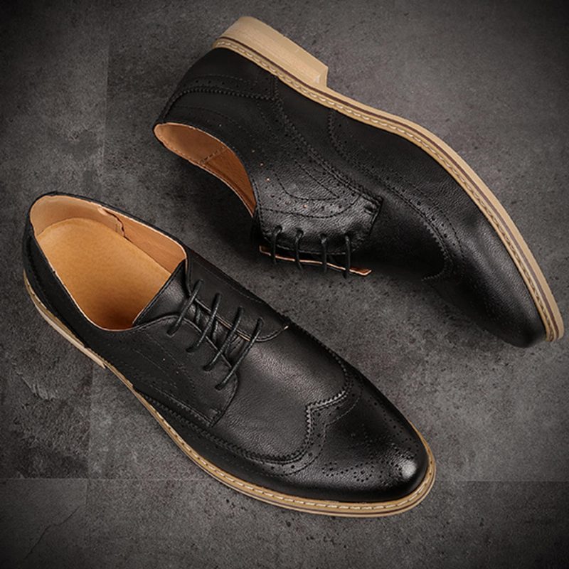 Brogue Carved Casual Soft Business Leather Oxfords