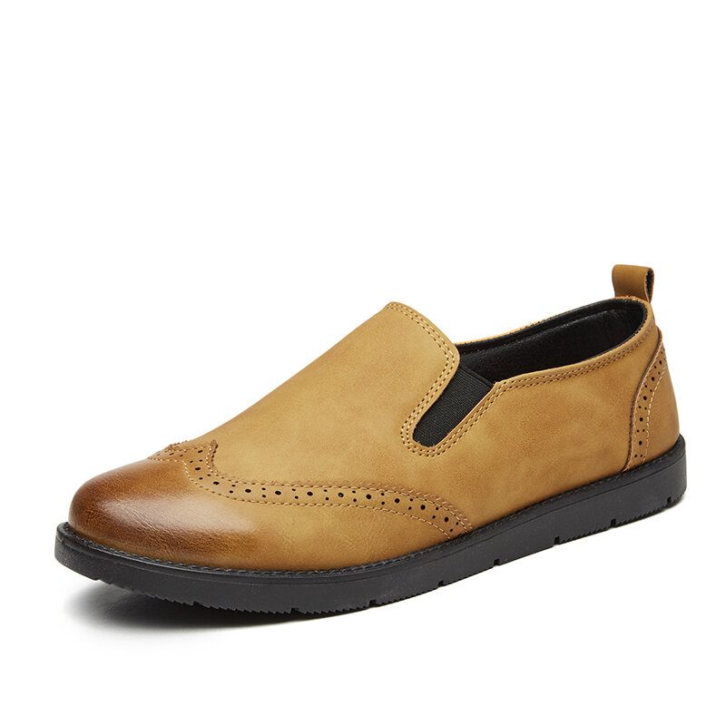 Business Casual Loafers For Menn Chelsea Slip On Work Dress Sko Med Håndsøm