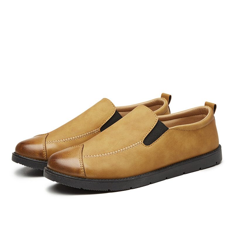 Business Casual Loafers For Menn Chelsea Slip On Work Dress Sko Med Håndsøm