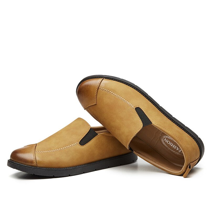 Business Casual Loafers For Menn Chelsea Slip On Work Dress Sko Med Håndsøm