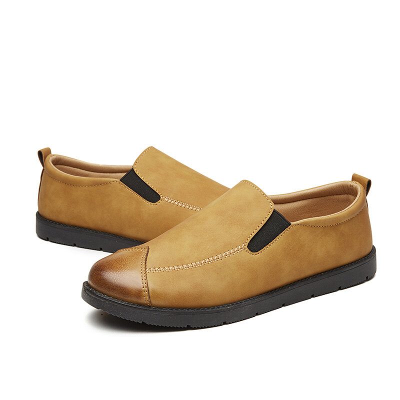 Business Casual Loafers For Menn Chelsea Slip On Work Dress Sko Med Håndsøm