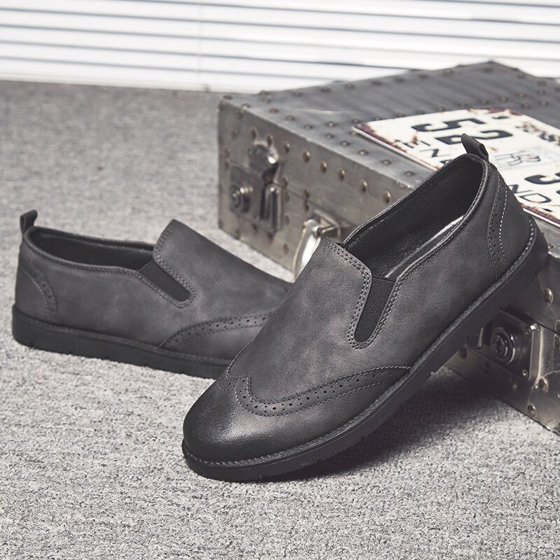 Business Casual Loafers For Menn Chelsea Slip On Work Dress Sko Med Håndsøm