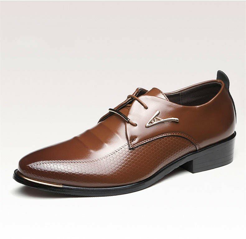 Business-kjole For Menn Formell Oxfords-skinn Loafers Flate Snøre Fritidssko