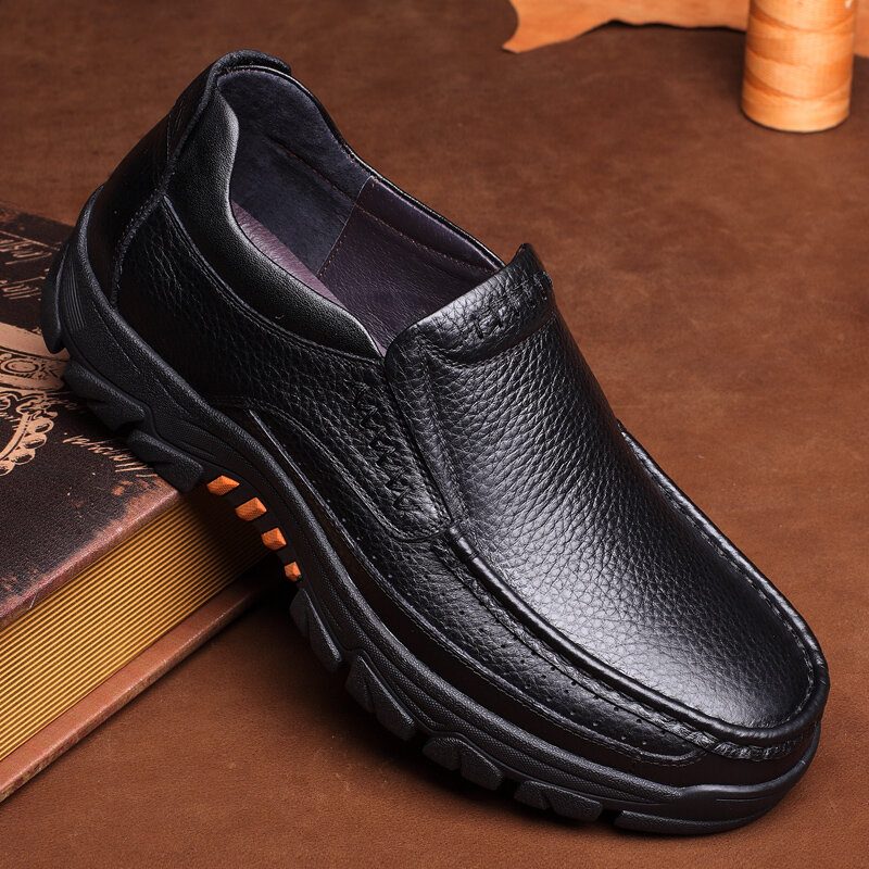 Ekte Kuskinn For Menn Vanntett Behagelig Sklisikker Myk Slip-on Uformelle Oxfords