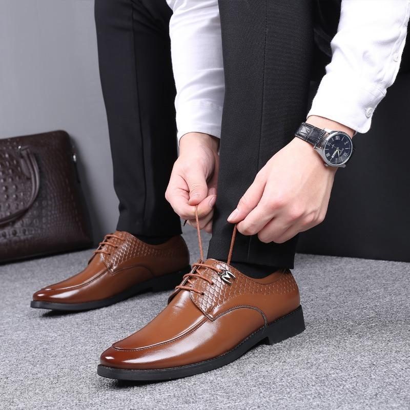 Formell Sko Casual Pattern Slip On Soft Business Oxfords