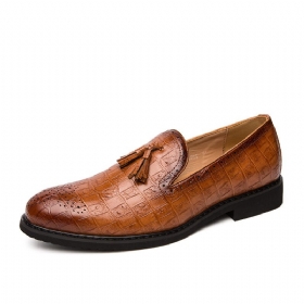 Herre Brogue Dusk Dekor Mikrofiber Skinn Slip On Party Formell Sko