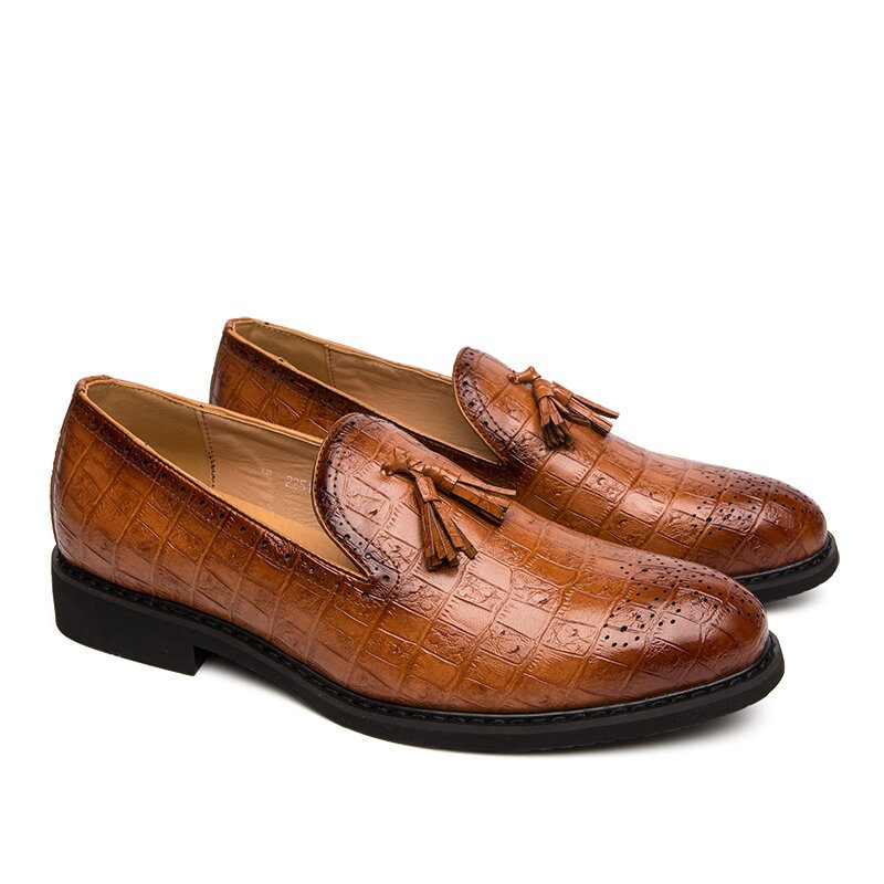 Herre Brogue Dusk Dekor Mikrofiber Skinn Slip On Party Formell Sko