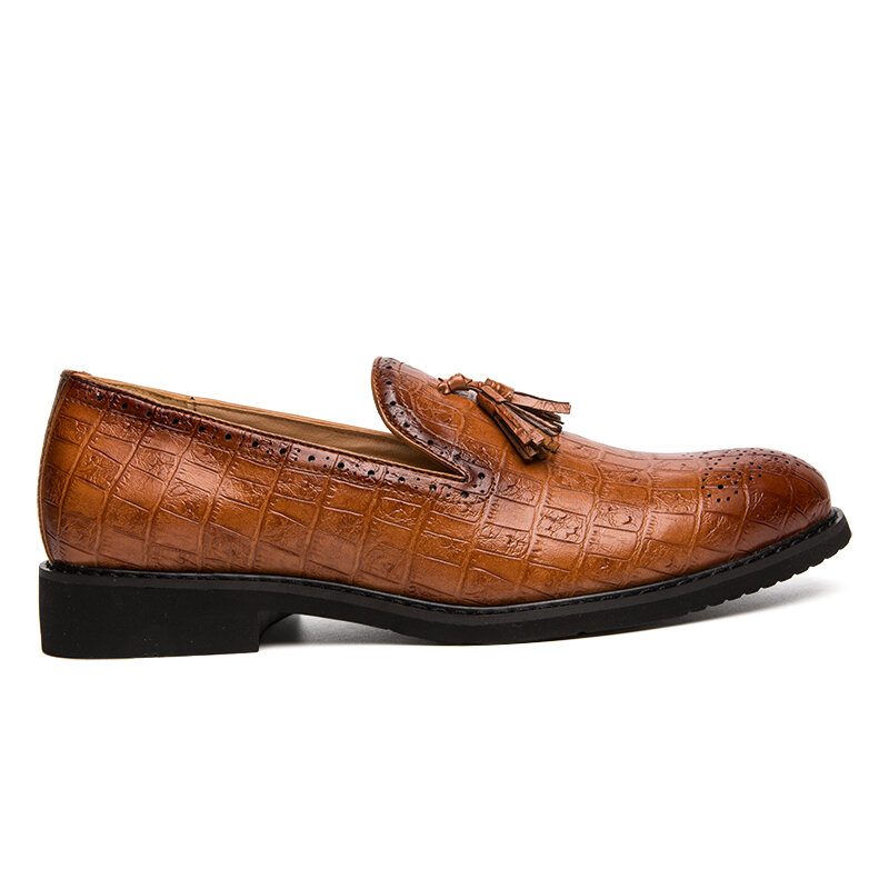 Herre Brogue Dusk Dekor Mikrofiber Skinn Slip On Party Formell Sko