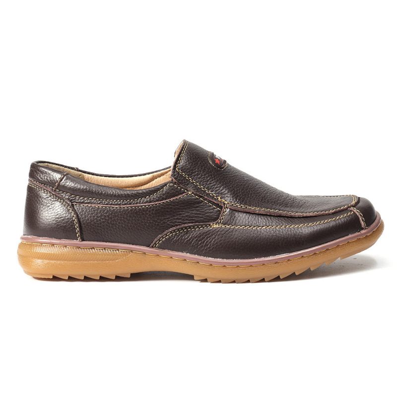 Herre Ekte Kuskinn Slip On Myk Såle Komfortabel Sklisikker Casual Oxfords