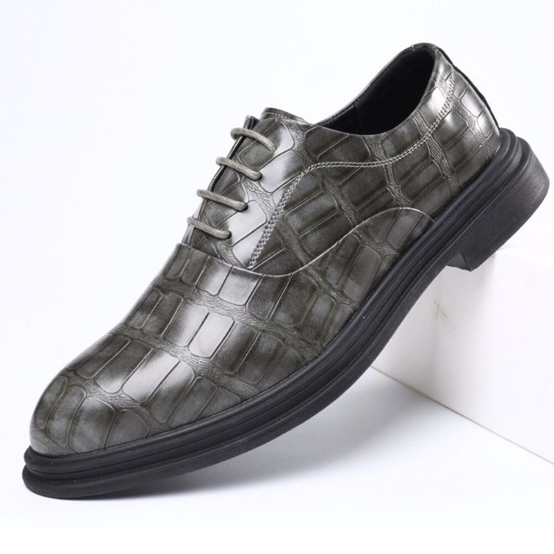 Herre Skinn Komfortabel Myk Såle Crocodile Grain England Style Casual Business Sko