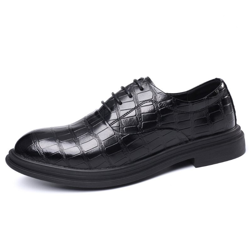 Herre Skinn Komfortabel Myk Såle Crocodile Grain England Style Casual Business Sko