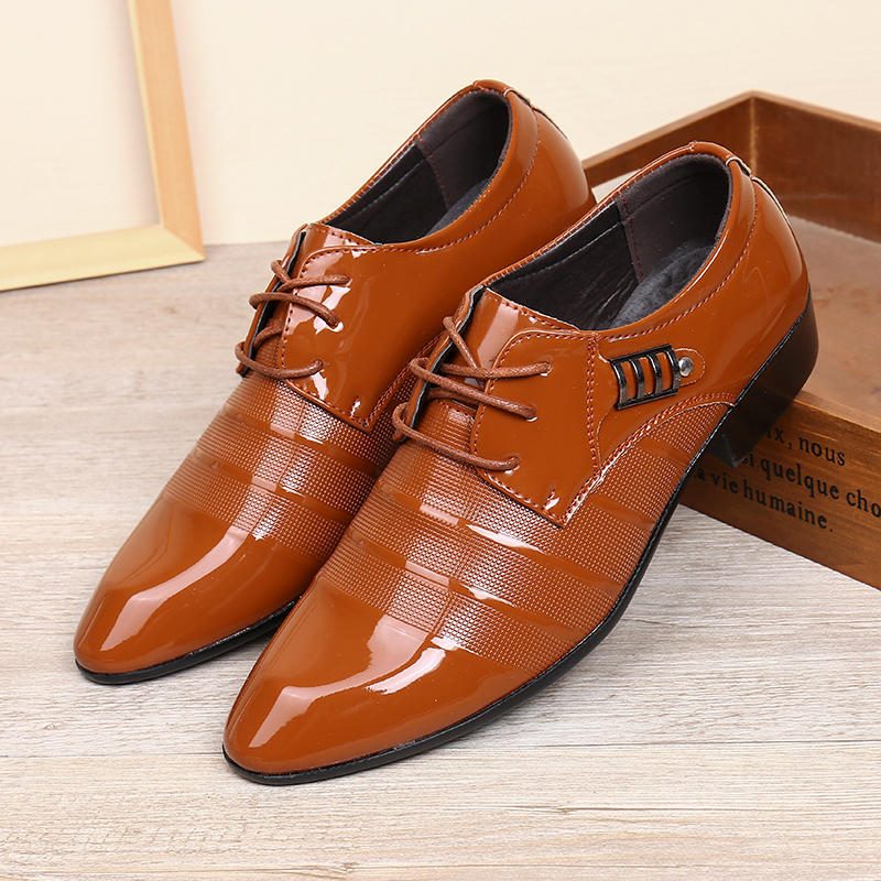 Herre Soft Leather Business Dress Shoe Casual Oxfords