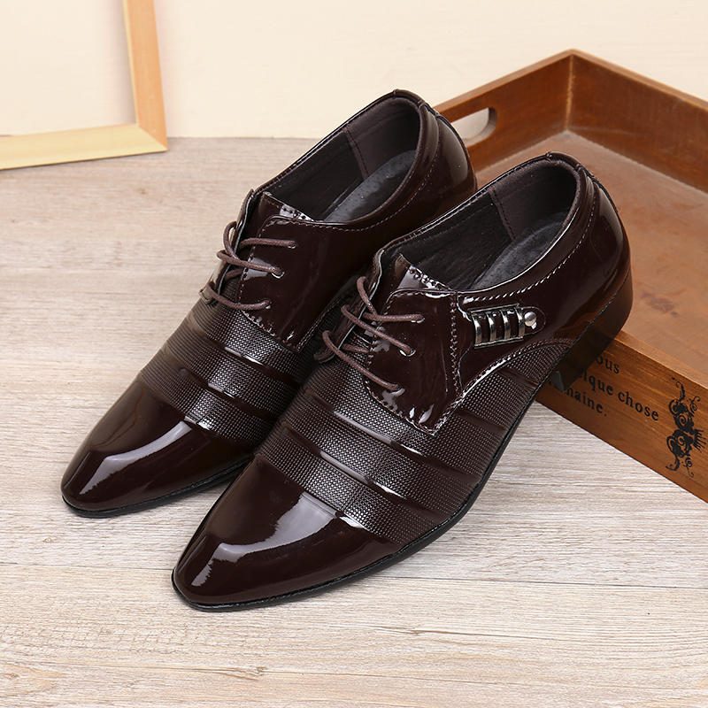 Herre Soft Leather Business Dress Shoe Casual Oxfords