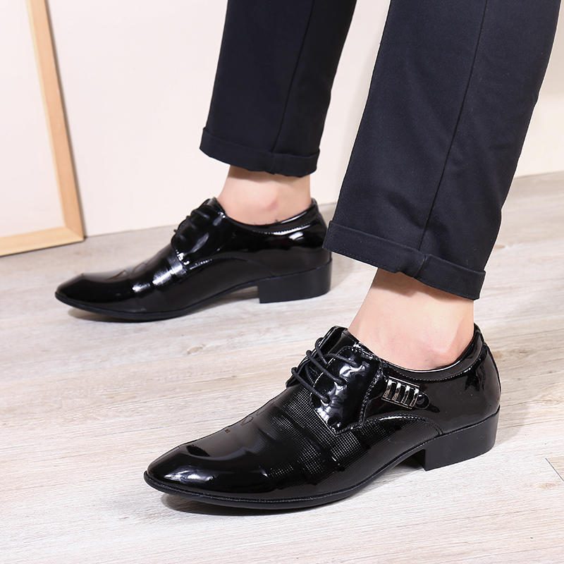 Herre Soft Leather Business Dress Shoe Casual Oxfords