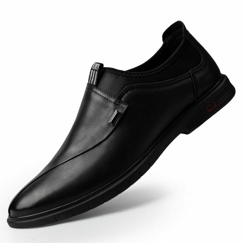 Herrebukse Skinn Ren Farge Søm Slip-on Business Formelle Loafers Sko