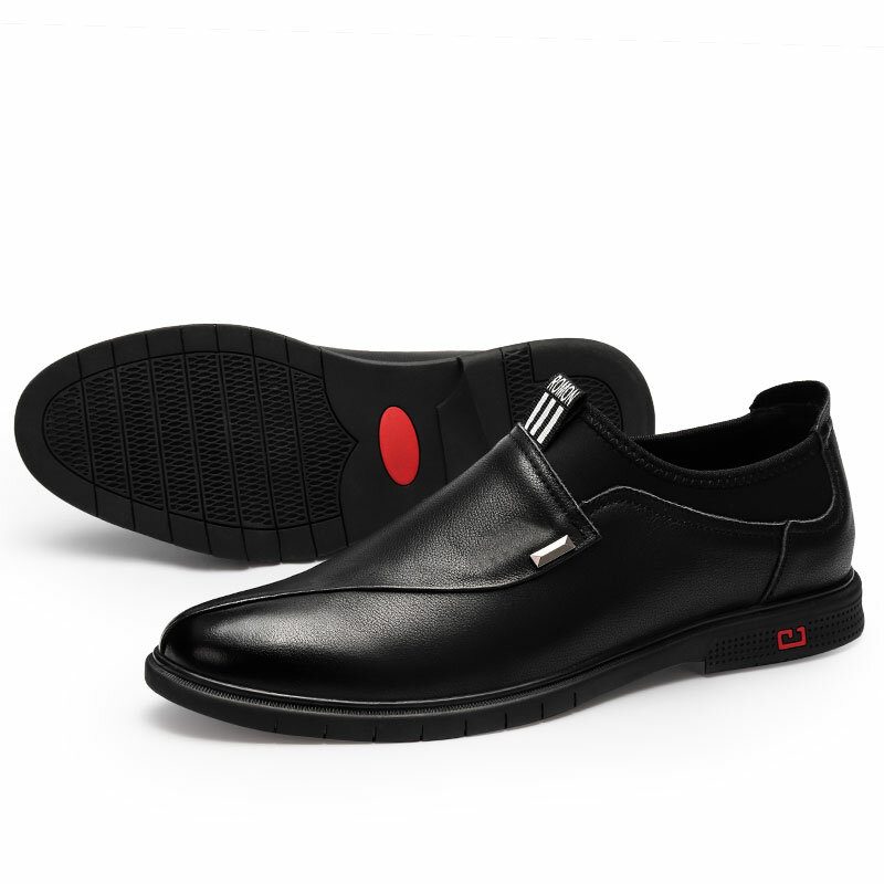 Herrebukse Skinn Ren Farge Søm Slip-on Business Formelle Loafers Sko