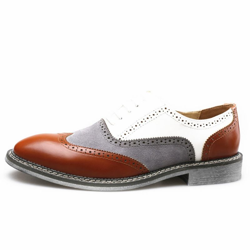 Menn Brogue Colorblock Oxfords Snøring Business Casual Formell Sko