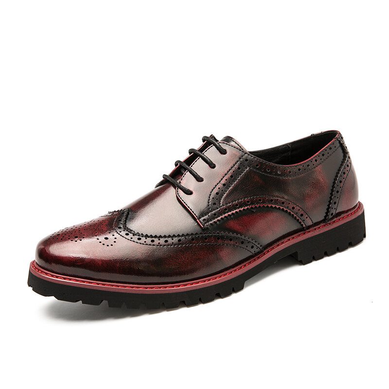 Menn Brogue Craved Retro Gentleman Dress Sko