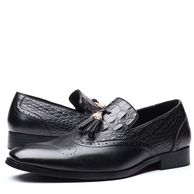 Menn Brogue Dusk Decor Dress Loafers Slip On Business Uformelle Formelle Sko