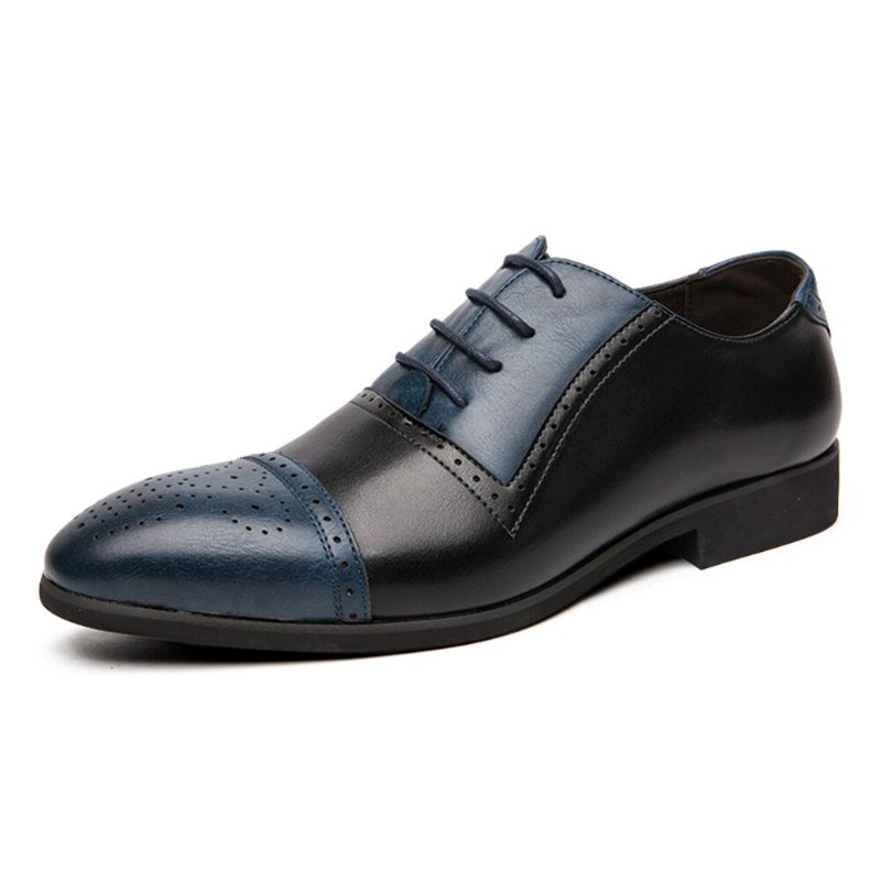 Menn Brogue Skåret Mikrofiber Skinn Fargesøm Formelle Business Oxfords