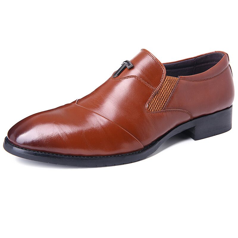 Menn Pure Color Leather Business Dress Oxford Sko