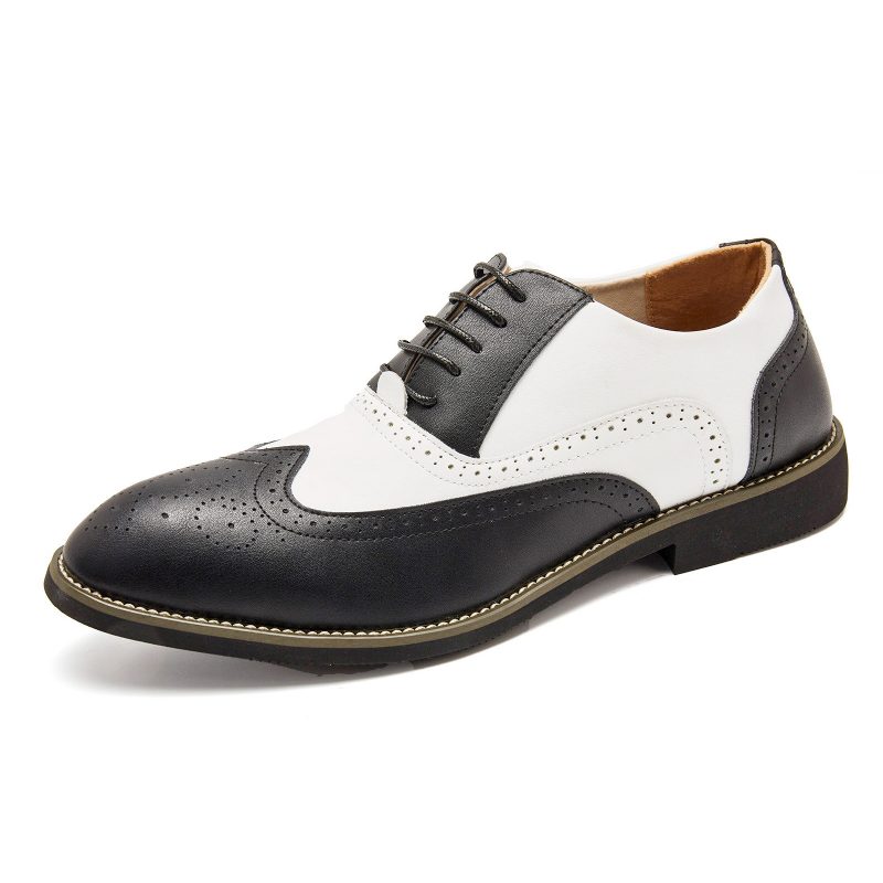 Menn Skinn Vintage Brogue Gravert Britisk Snøring Business Dress Sko