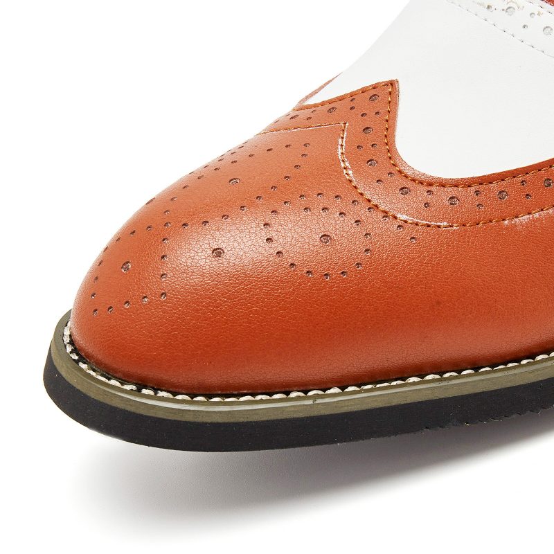 Menn Skinn Vintage Brogue Gravert Britisk Snøring Business Dress Sko