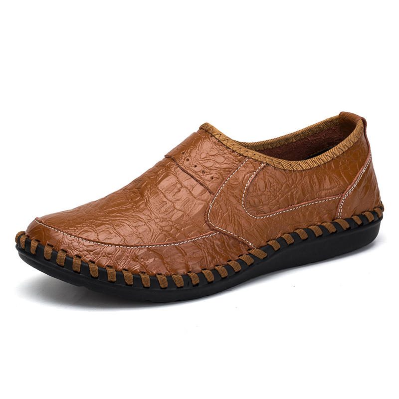 Myk Kuskinn Håndsøm Casual Slip On Business Oxfords