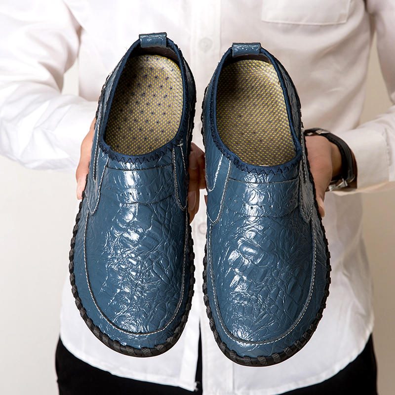 Myk Kuskinn Håndsøm Casual Slip On Business Oxfords