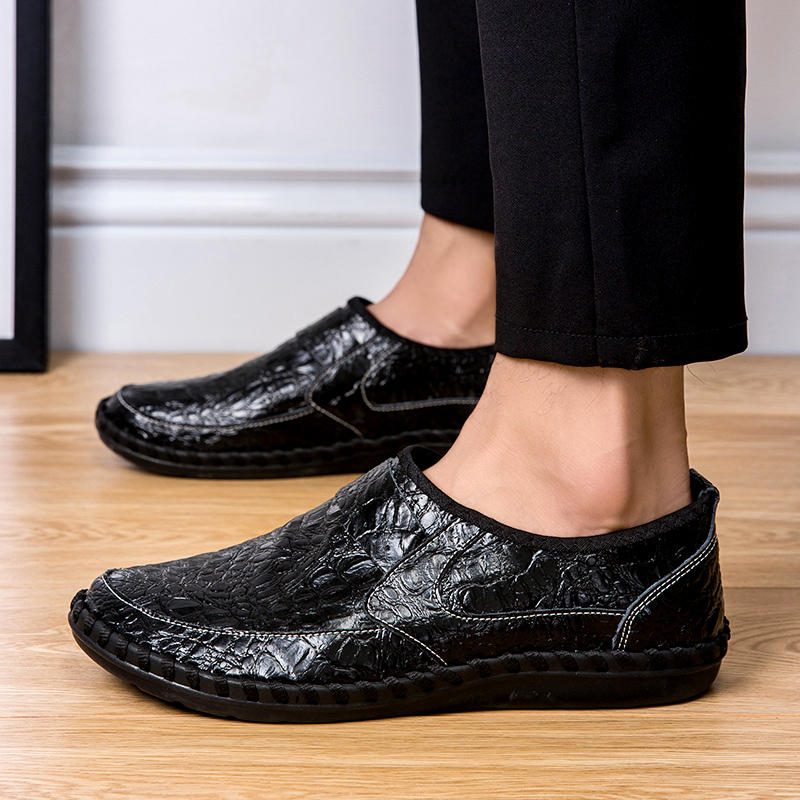 Myk Kuskinn Håndsøm Casual Slip On Business Oxfords