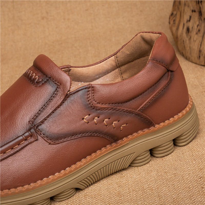 Retro Sklisikre Casual Business Office Leather Oxfords