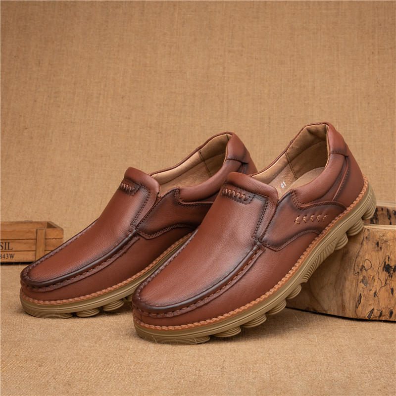 Retro Sklisikre Casual Business Office Leather Oxfords