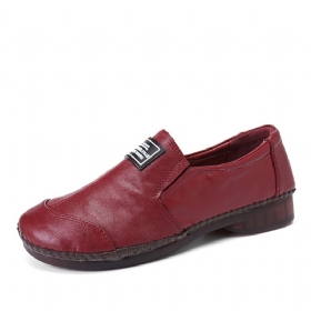 Comfy Ekte Skinn Myke Sklisikre Flate Loafers