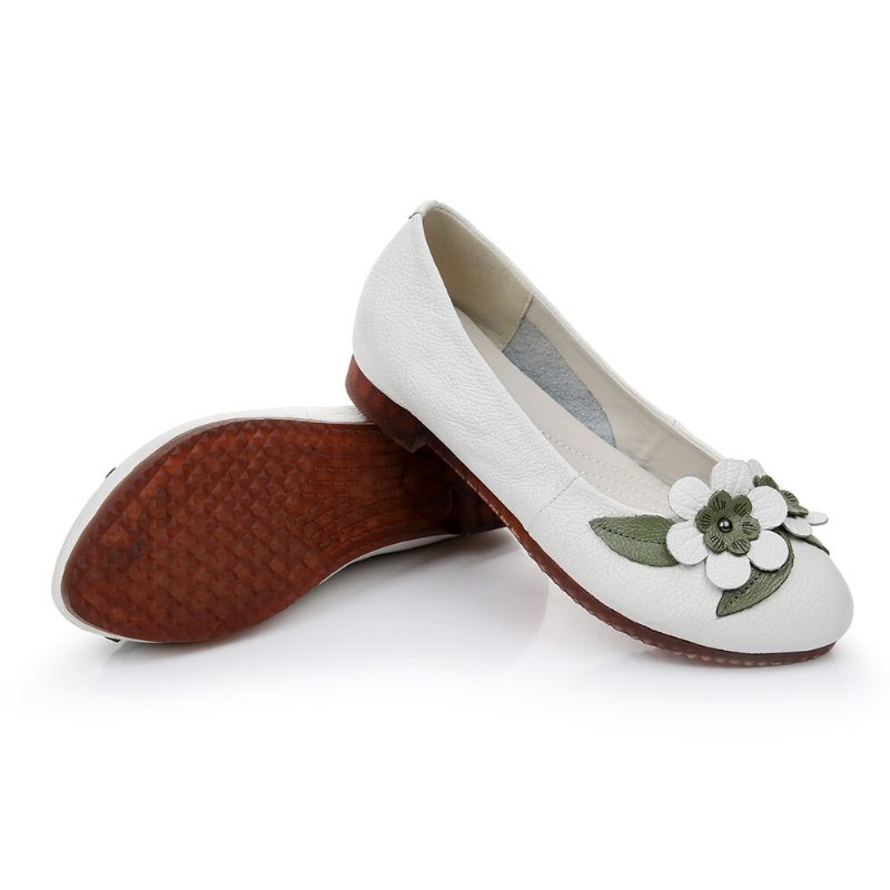 Dame Blomster Decor Comfy Sole Myk Leather Loafers