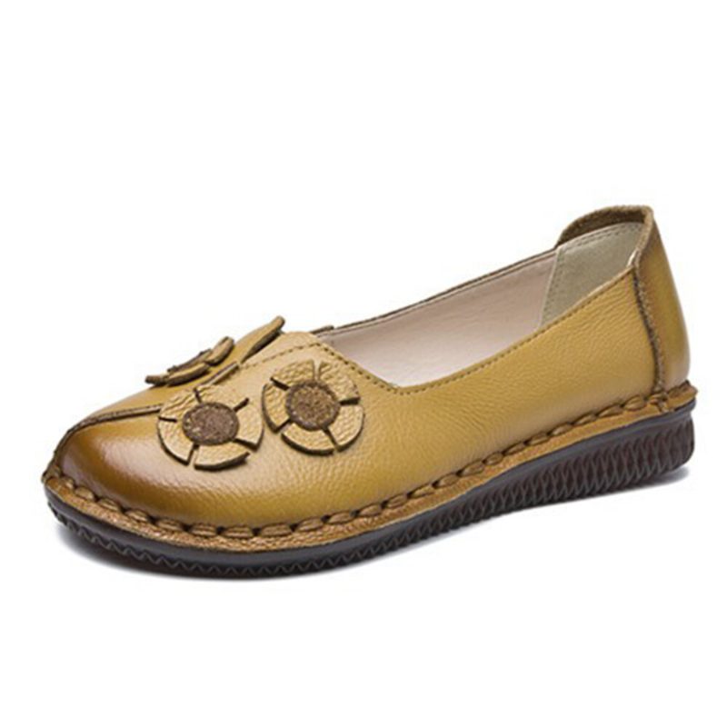 Dame Blomster Dekor Komfortabel Uformell Slip On Flate Loafers