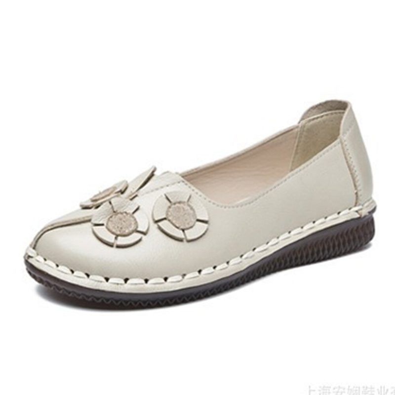 Dame Blomster Dekor Komfortabel Uformell Slip On Flate Loafers