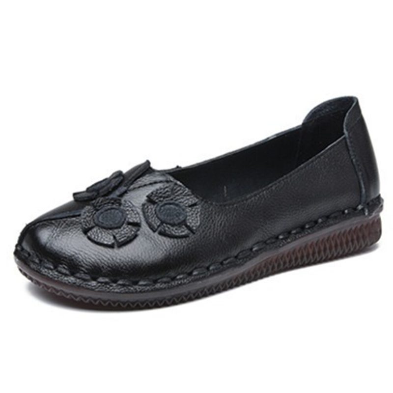 Dame Blomster Dekor Komfortabel Uformell Slip On Flate Loafers