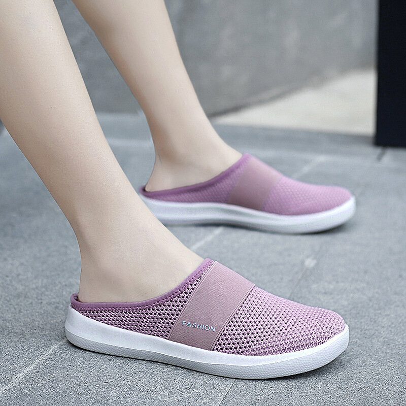 Dame Casual Mote Mesh Komfortable Slip-on Loafers